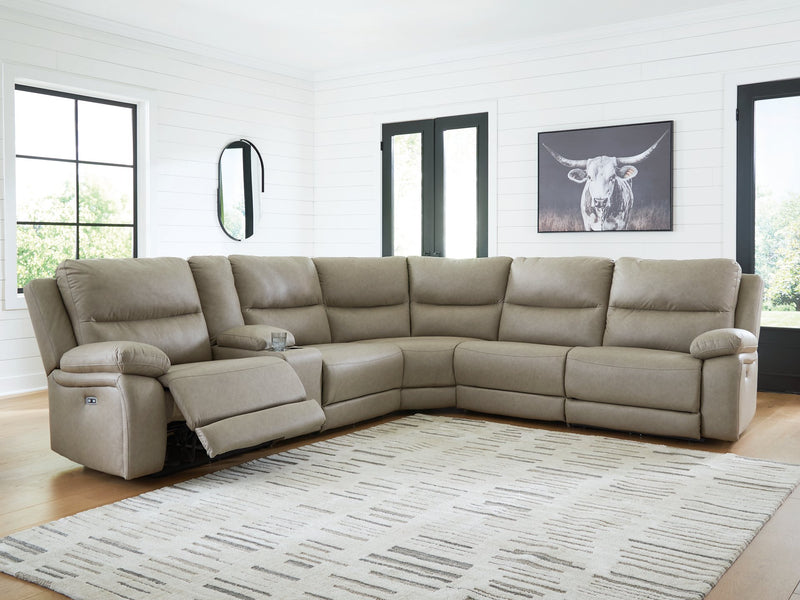 Narwhal Place Reclining Sectional with Storage Console - Theo's Factory Direct Mattress & Furniture (Columbus, OH)