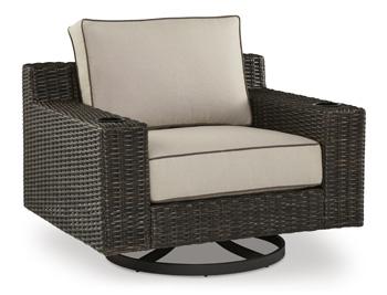 Coastline Bay Outdoor Swivel Lounge with Cushion - Theo's Factory Direct Mattress & Furniture (Columbus, OH)