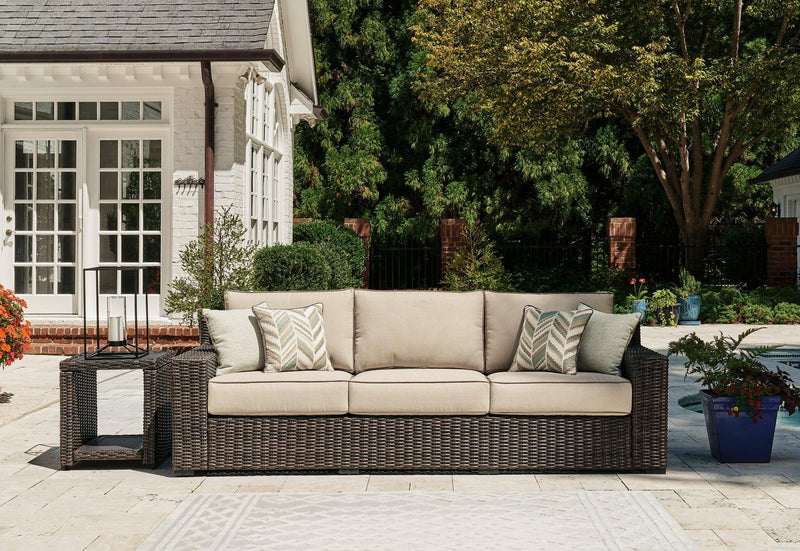 Coastline Bay Outdoor Sofa with Cushion - Theo's Factory Direct Mattress & Furniture (Columbus, OH)