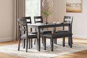 Bridson Dining Table and Chairs with Bench (Set of 6) - Theo's Factory Direct Mattress & Furniture (Columbus, OH)
