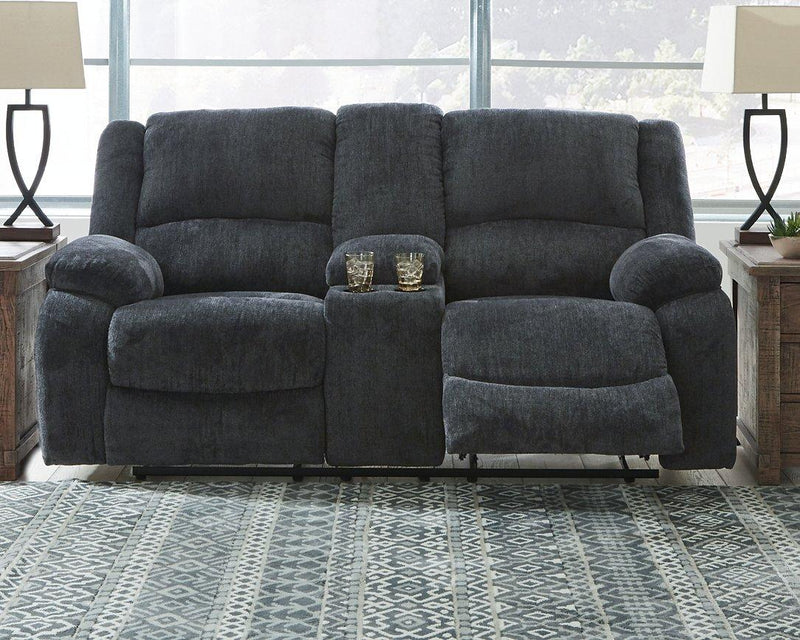 Draycoll Reclining Loveseat with Console - Theo's Factory Direct Mattress & Furniture (Columbus, OH)