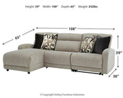 Colleyville Power Reclining Sectional with Chaise - Theo's Factory Direct Mattress & Furniture (Columbus, OH)