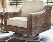 Beachcroft Outdoor Swivel Lounge with Cushion - Theo's Factory Direct Mattress & Furniture (Columbus, OH)