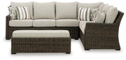 Brook Ranch Outdoor Sofa Sectional/Bench with Cushion (Set of 3) - Theo's Factory Direct Mattress & Furniture (Columbus, OH)