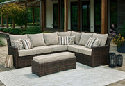 Brook Ranch Outdoor Sofa Sectional/Bench with Cushion (Set of 3) - Theo's Factory Direct Mattress & Furniture (Columbus, OH)