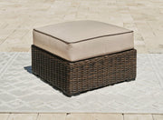 Coastline Bay Outdoor Ottoman with Cushion - Theo's Factory Direct Mattress & Furniture (Columbus, OH)
