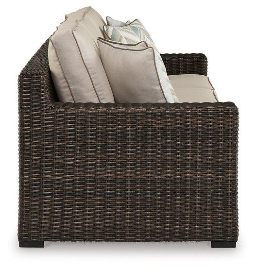 Coastline Bay Outdoor Sofa with Cushion - Theo's Factory Direct Mattress & Furniture (Columbus, OH)
