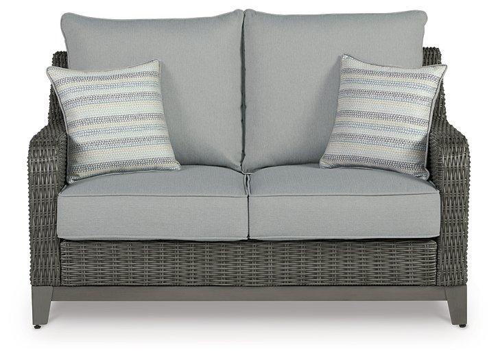 Elite Park Outdoor Loveseat with Cushion - Theo's Factory Direct Mattress & Furniture (Columbus, OH)