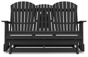 Hyland wave Outdoor Glider Loveseat - Theo's Factory Direct Mattress & Furniture (Columbus, OH)