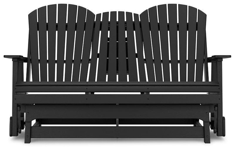 Hyland wave Outdoor Glider Loveseat - Theo's Factory Direct Mattress & Furniture (Columbus, OH)