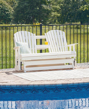 Hyland wave Outdoor Glider Loveseat - Theo's Factory Direct Mattress & Furniture (Columbus, OH)