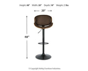 Bellatier Adjustable Height Bar Stool - Theo's Factory Direct Mattress & Furniture (Columbus, OH)