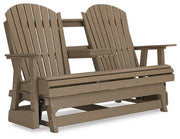 Hyland wave Outdoor Glider Loveseat - Theo's Factory Direct Mattress & Furniture (Columbus, OH)