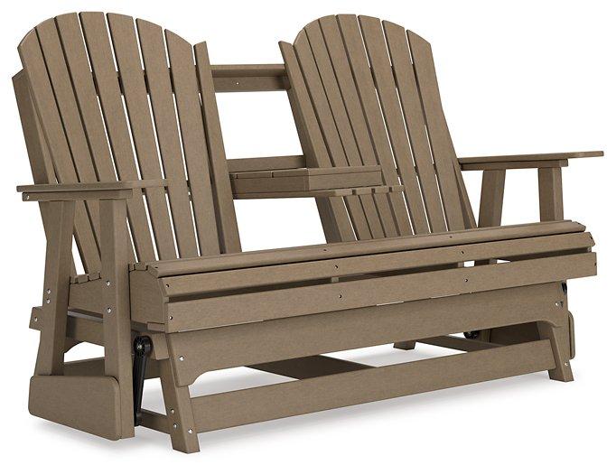 Hyland wave Outdoor Glider Loveseat - Theo's Factory Direct Mattress & Furniture (Columbus, OH)