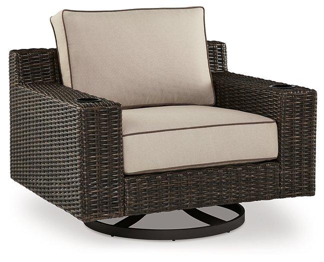 Coastline Bay Outdoor Swivel Lounge with Cushion - Theo's Factory Direct Mattress & Furniture (Columbus, OH)