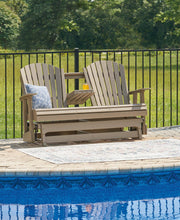 Hyland wave Outdoor Glider Loveseat - Theo's Factory Direct Mattress & Furniture (Columbus, OH)