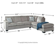 Altari Sectional with Chaise - Theo's Factory Direct Mattress & Furniture (Columbus, OH)