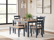 Gesthaven Dining Table with 4 Chairs and Bench (Set of 6) - Theo's Factory Direct Mattress & Furniture (Columbus, OH)