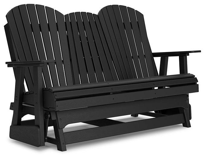 Hyland wave Outdoor Glider Loveseat - Theo's Factory Direct Mattress & Furniture (Columbus, OH)