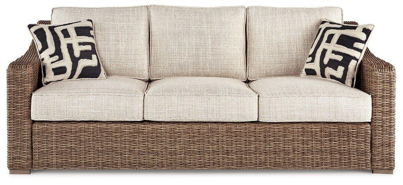 Beachcroft Outdoor Sofa with Cushion - Theo's Factory Direct Mattress & Furniture (Columbus, OH)