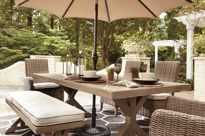 Beachcroft Outdoor Dining Table - Theo's Factory Direct Mattress & Furniture (Columbus, OH)