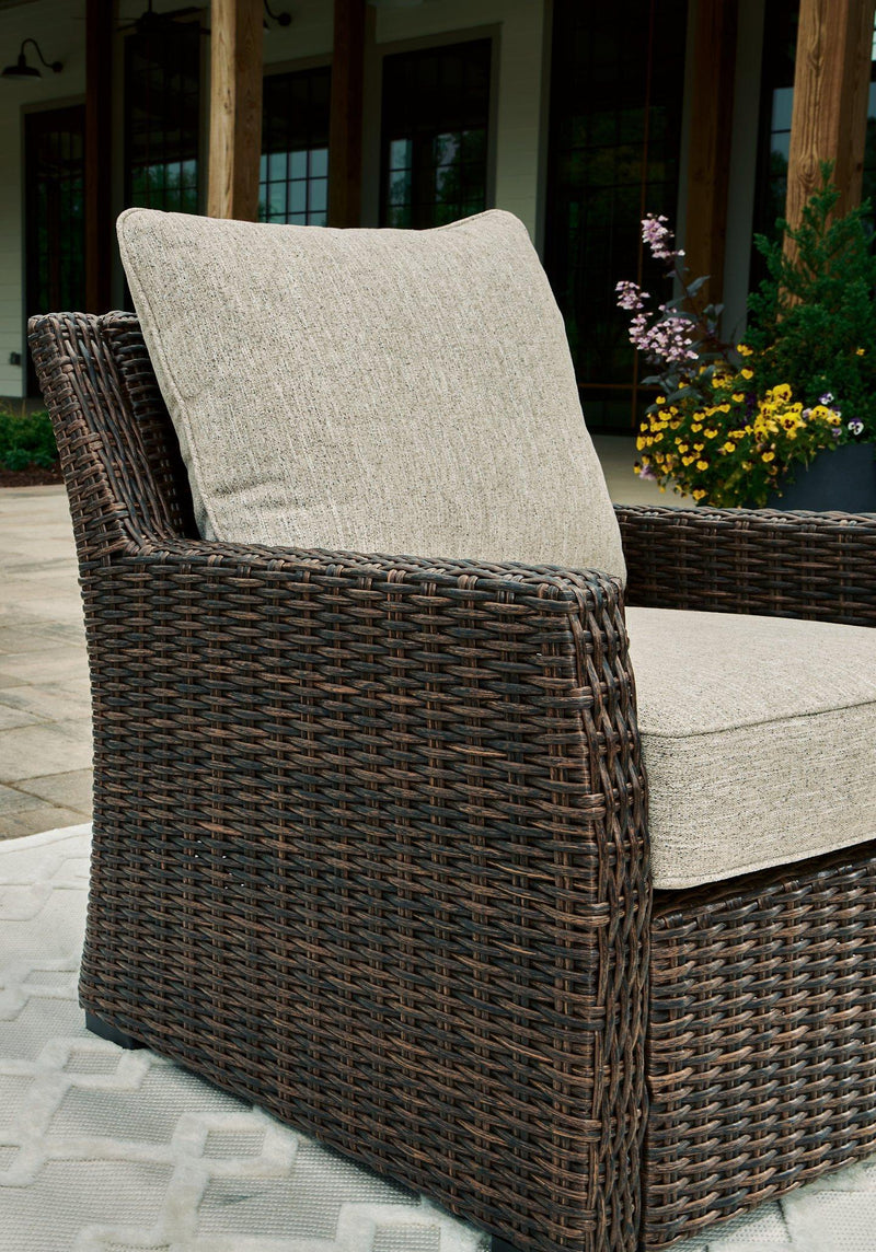 Brook Ranch Outdoor Lounge Chair with Cushion - Theo's Factory Direct Mattress & Furniture (Columbus, OH)