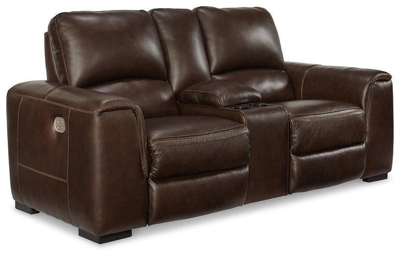 Alessandro Power Reclining Loveseat with Console - Theo's Factory Direct Mattress & Furniture (Columbus, OH)