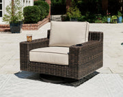 Coastline Bay Outdoor Swivel Lounge with Cushion - Theo's Factory Direct Mattress & Furniture (Columbus, OH)