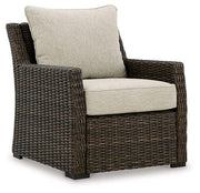 Brook Ranch Outdoor Lounge Chair with Cushion - Theo's Factory Direct Mattress & Furniture (Columbus, OH)