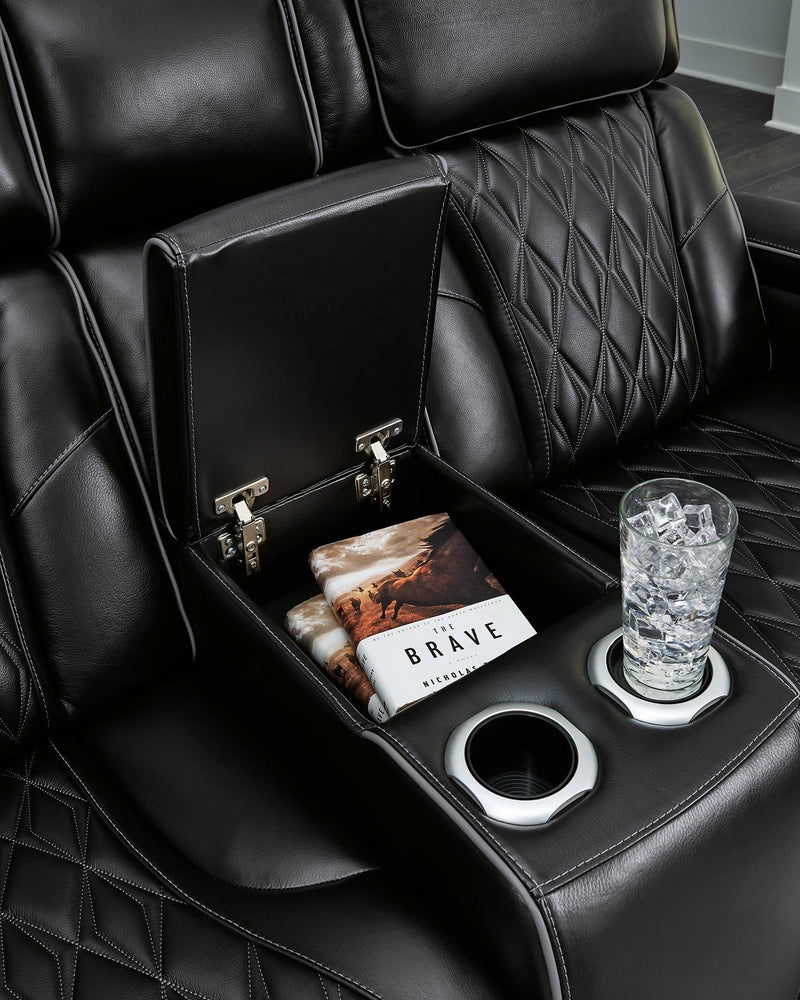 Boyington Power Reclining Loveseat with Console - Theo's Factory Direct Mattress & Furniture (Columbus, OH)