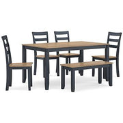 Gesthaven Dining Table with 4 Chairs and Bench (Set of 6) - Theo's Factory Direct Mattress & Furniture (Columbus, OH)