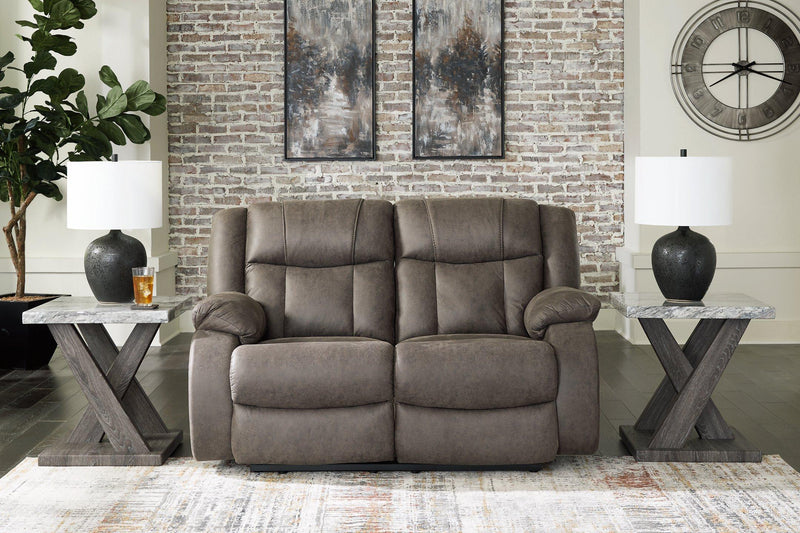 First Base Reclining Loveseat - Theo's Factory Direct Mattress & Furniture (Columbus, OH)