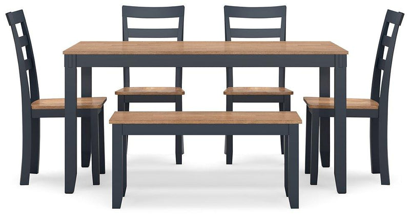 Gesthaven Dining Table with 4 Chairs and Bench (Set of 6) - Theo's Factory Direct Mattress & Furniture (Columbus, OH)