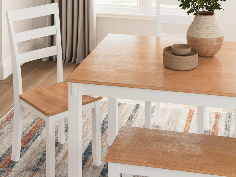 Gesthaven Dining Table with 4 Chairs and Bench (Set of 6) - Theo's Factory Direct Mattress & Furniture (Columbus, OH)