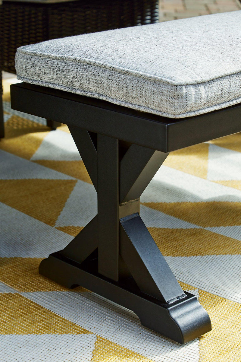 Beachcroft Outdoor Bench with Cushion - Theo's Factory Direct Mattress & Furniture (Columbus, OH)