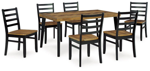 Blondon Dining Table and 6 Chairs (Set of 7) - Theo's Factory Direct Mattress & Furniture (Columbus, OH)