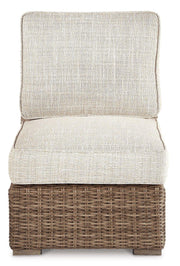 Beachcroft Outdoor Armless Chair with Cushion - Theo's Factory Direct Mattress & Furniture (Columbus, OH)