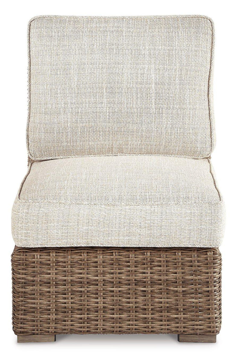 Beachcroft Outdoor Armless Chair with Cushion - Theo's Factory Direct Mattress & Furniture (Columbus, OH)