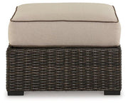 Coastline Bay Outdoor Ottoman with Cushion - Theo's Factory Direct Mattress & Furniture (Columbus, OH)
