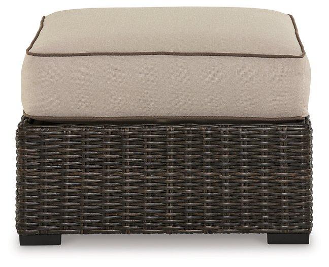 Coastline Bay Outdoor Ottoman with Cushion - Theo's Factory Direct Mattress & Furniture (Columbus, OH)
