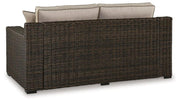 Coastline Bay Outdoor Loveseat with Cushion - Theo's Factory Direct Mattress & Furniture (Columbus, OH)