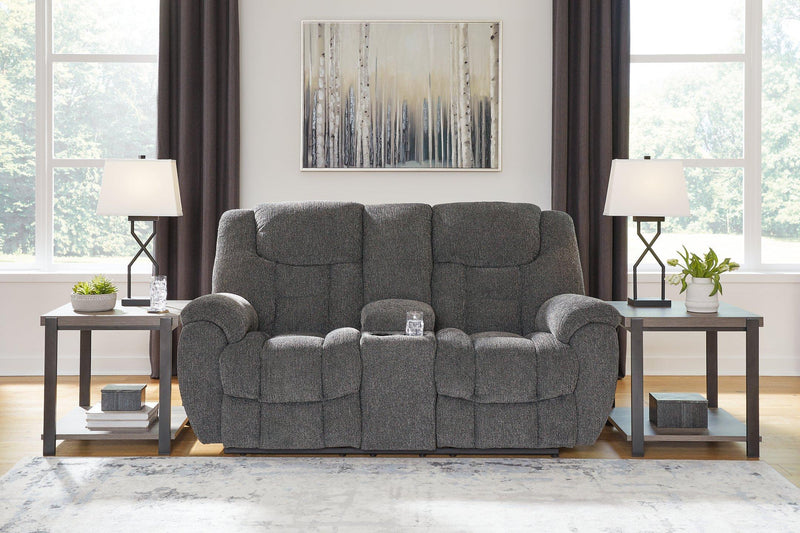 Foreside Reclining Loveseat with Console - Theo's Factory Direct Mattress & Furniture (Columbus, OH)