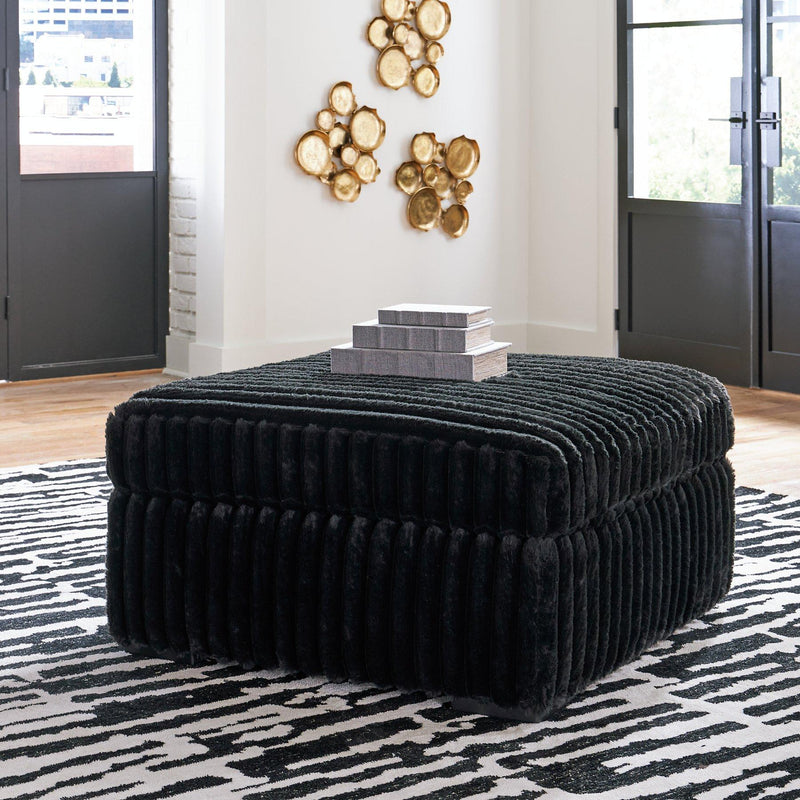 Midnight-Madness Oversized Accent Ottoman - Theo's Factory Direct Mattress & Furniture (Columbus, OH)