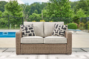 Beachcroft Outdoor Loveseat with Cushion - Theo's Factory Direct Mattress & Furniture (Columbus, OH)