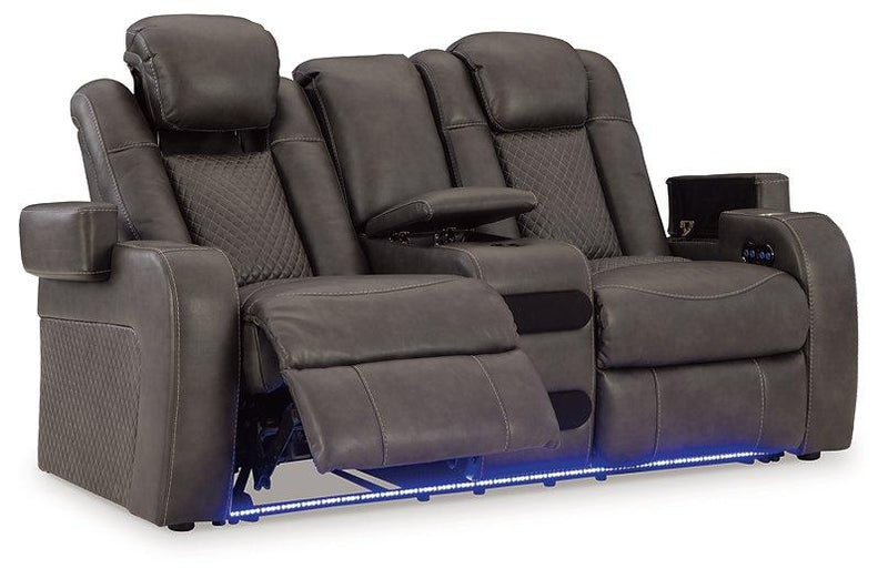 Fyne-Dyme Power Reclining Loveseat with Console - Theo's Factory Direct Mattress & Furniture (Columbus, OH)