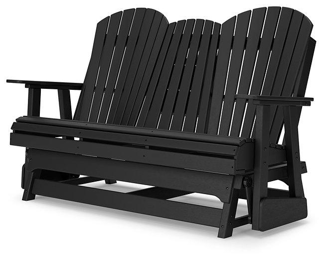 Hyland wave Outdoor Glider Loveseat - Theo's Factory Direct Mattress & Furniture (Columbus, OH)