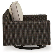 Coastline Bay Outdoor Swivel Lounge with Cushion - Theo's Factory Direct Mattress & Furniture (Columbus, OH)