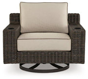 Coastline Bay Outdoor Swivel Lounge with Cushion - Theo's Factory Direct Mattress & Furniture (Columbus, OH)