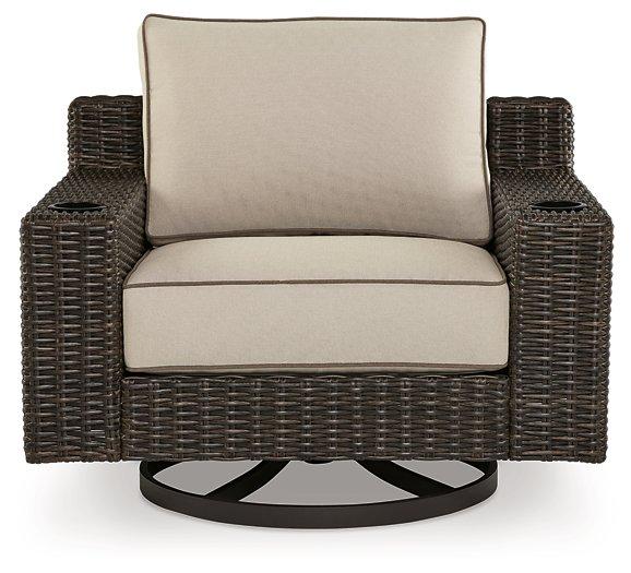 Coastline Bay Outdoor Swivel Lounge with Cushion - Theo's Factory Direct Mattress & Furniture (Columbus, OH)