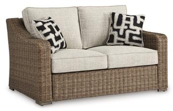 Beachcroft Outdoor Loveseat with Cushion - Theo's Factory Direct Mattress & Furniture (Columbus, OH)